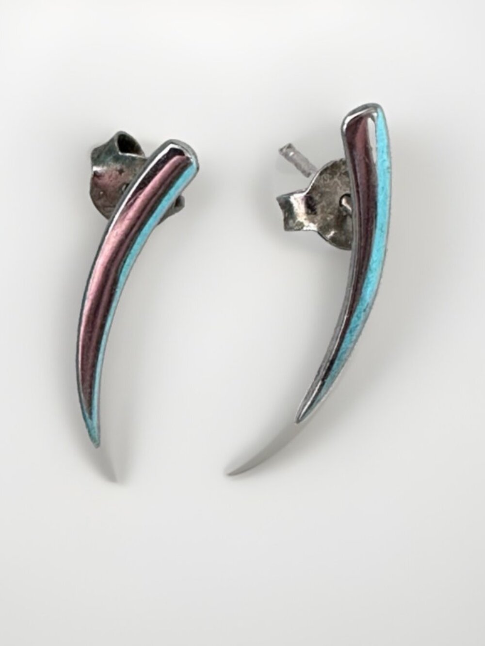 Sterling Silver Earrings Modern 925 Minimalist Pierced